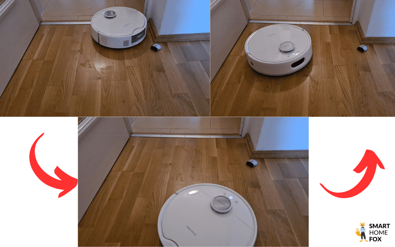 Das Extremwischtest-Ergebnis des SwitchBot S10 auf dem Laminatboden ist zu sehen.